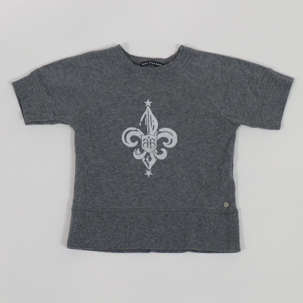 Rock Star Baby T-Shirt Tee Boys 18M/24M Gray Fleur de Lis